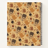 コーヒ素朴ーラブ – マグカップとハートパターン ノートブック (裏面)