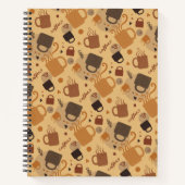 コーヒ素朴ーラブ – マグカップとハートパターン ノートブック (正面)