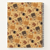 コーヒ素朴ーラブ – マグカップとハートパターン ノートブック (裏面)