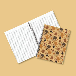 コーヒ素朴ーラブ – マグカップとハートパターン ノートブック