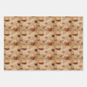 コーヒ素朴ーヴィンテージ水色セットNo1 ラッピングペーパーシート (正面3)