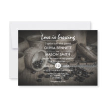 コーヒ素朴ー豆の愛が醸造の結婚カード