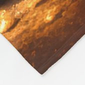 コーヒ絵を描ーカップとシナモンの転が抽象芸術 フリースブランケット (角)