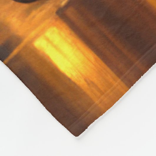 コーヒ絵を描ーカップとシナモンの転が抽象芸術 フリースブランケット (角)