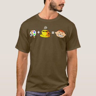 コーヒ絵を描ーハッピー Tシャツ