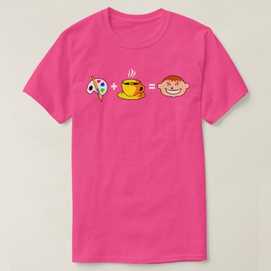 コーヒ絵を描ーハッピー Tシャツ (デザイン正面)