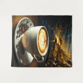 コーヒ絵画ーカップ抽象芸術 タペストリー (正面(横))