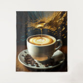 コーヒ絵画ーカップ抽象芸術 タペストリー (正面)