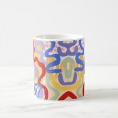 コーヒ芸術的ーマグカップ – 赤、青、黄 コーヒーマグカップ (中央)