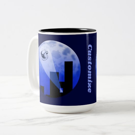 コーヒ表現ーユーモア配信 ツートーンマグカップ (正面左)