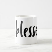 コーヒ賛美ーマグ黒白感謝感謝 コーヒーマグカップ (中央)