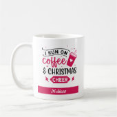 コーヒ走ーとクリスマスの応援名 コーヒーマグカップ (左)