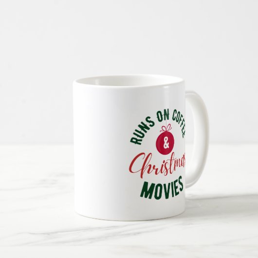 コーヒ走ーとクリスマス映画タイポグラフィ コーヒーマグカップ (正面右)