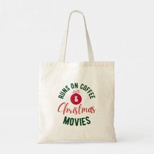 コーヒ走ーとクリスマス映画タイポグラフィ トートバッグ