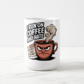 コーヒ走ーとコーヒー中毒おもしろいを嫌う コーヒーマグカップ (中央)