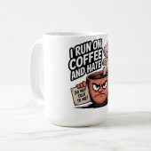 コーヒ走ーとコーヒー中毒おもしろいを嫌う コーヒーマグカップ (正面左)