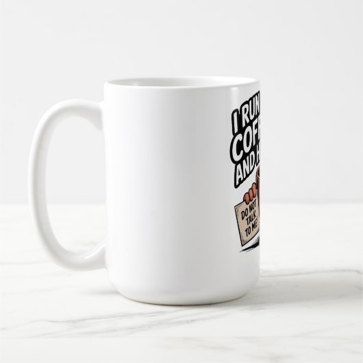 コーヒ走ーとコーヒー中毒おもしろいを嫌う コーヒーマグカップ (左)