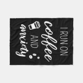 コーヒ走ーと不安 – メンタルヘアに関する引用文 フリースブランケット (正面(横))