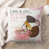 コーヒ間抜けーマググ |マグカップ枕の女の子 クッション (ブランケット)