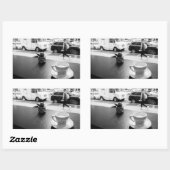 コーヒ魅力的ーバー 長方形シール (シート)