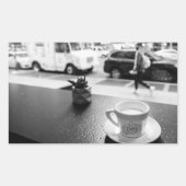 コーヒ魅力的ーバー 長方形シール (正面)