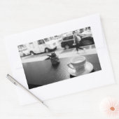 コーヒ魅力的ーバー 長方形シール (封筒)