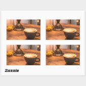 コーヒ魅力的ー時間 長方形シール (シート)