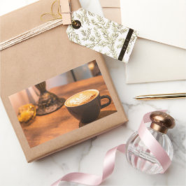 コーヒ魅力的ー時間 長方形シール