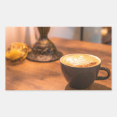 コーヒ魅力的ー時間 長方形シール (正面)