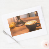 コーヒ魅力的ー時間 長方形シール (封筒)