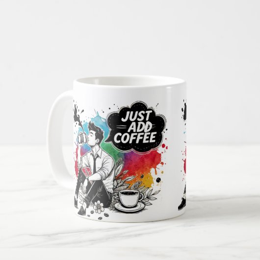 コーヒ鮮やかーの瞬間だけでコーヒーを追加 コーヒーマグカップ (正面左)