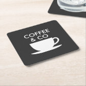 コーヒ&コカスタムー事業名 スクエアペーパーコースター (アングル)