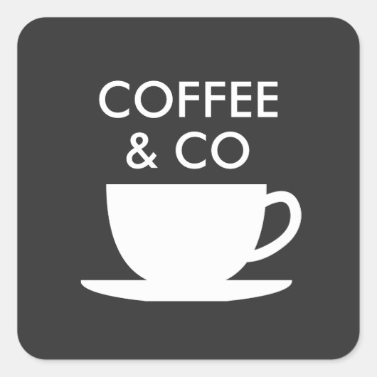 コーヒ&コカスタム名四角ステッカー スクエアシール (正面)