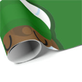 コービッドクリスマス顔マスクブラックサンタ ラッピングペーパー (ロールコーナー)