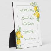 コービデ結婚スシンボルや象徴イエローローズパーソナライズされた フォトプラーク (側面)