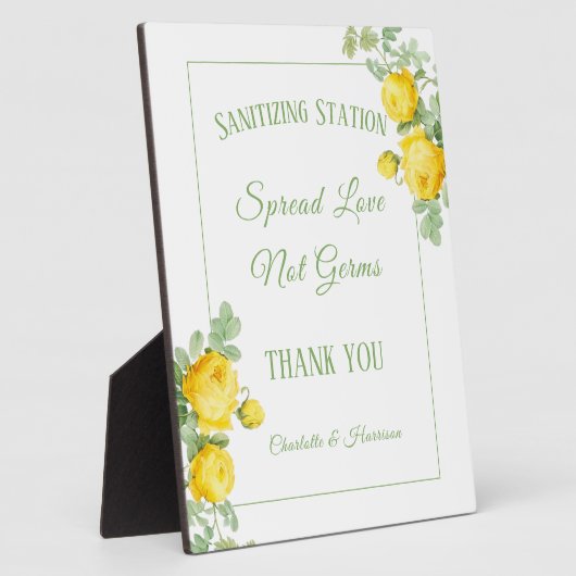 コービデ結婚スシンボルや象徴イエローローズパーソナライズされた フォトプラーク (側面)