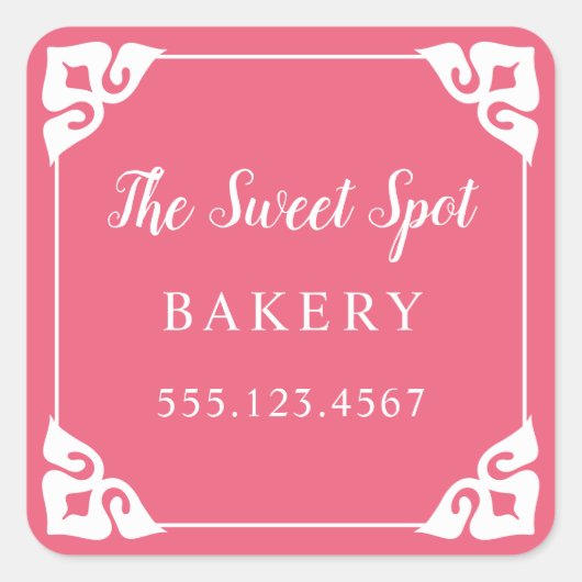 コーファンシーナーカスタムカラーのステッカーラベル スクエアシール (正面)