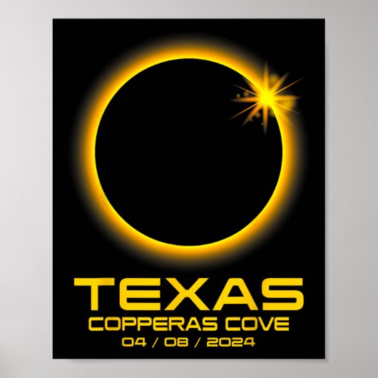 コーブテキサス州Txトータル太陽のEclipse 2024 ポスター (正面)