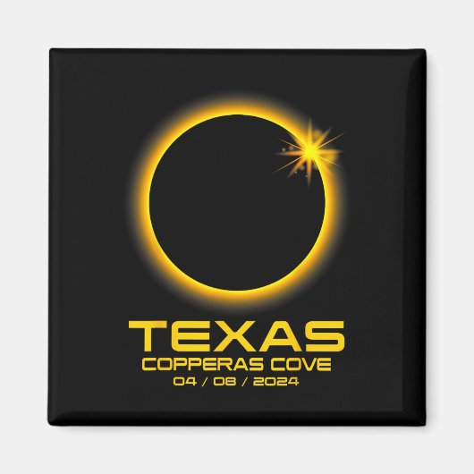 コーブテキサス州Txトータル太陽のEclipse 2024 マグネット (正面)