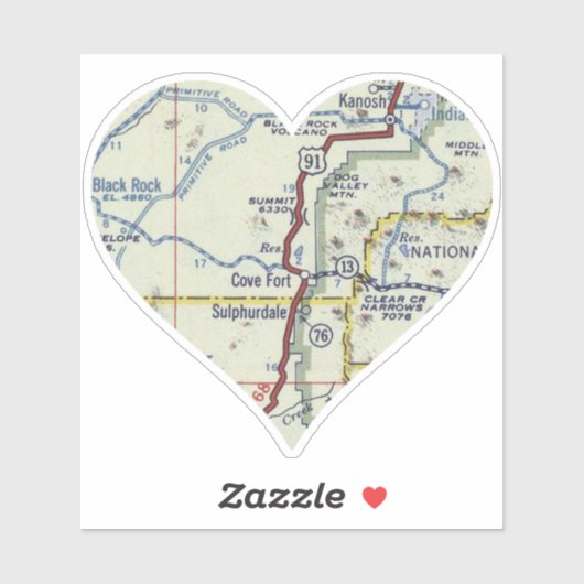 コーブフォートユタの地図 シール (シート)