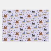 コープの女の子 – ピンク、紫、ミントアクア ラッピングペーパーシート (正面3)