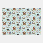 コープの女の子 – ピンク、紫、ミントアクア ラッピングペーパーシート (正面2)