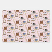 コープの女の子 – ピンク、紫、ミントアクア ラッピングペーパーシート (正面)