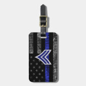 コーポラストライプル細青線フ動揺してラグ ラゲッジタグ (正面縦)