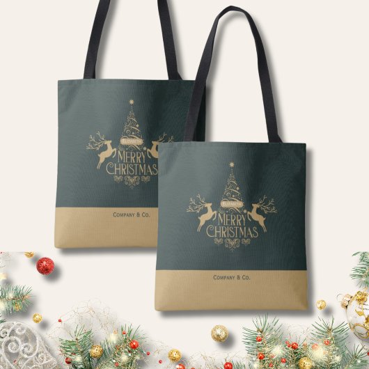 コーポレートチーム向けのカスタムメリークリスマス トートバッグ