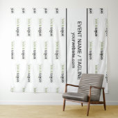 コーポレートロゴカスタムテキスト ハーフドロップリピート ホワイト タペストリー (インサイチュ(横))