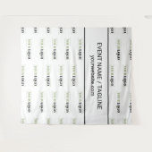 コーポレートロゴカスタムテキスト ハーフドロップリピート ホワイト タペストリー (正面(横))