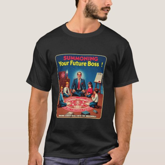 コーポレート風刺で未来の上司を召喚 レトロ Tシャツ (正面)