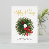 コーポレート ハッピー ホリデー クリスマス リース ゴールド (立ち正面)