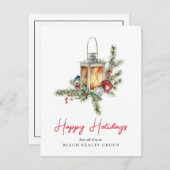 コーポレート ビジネス ロゴ クリスマス ウォーターカラー (正面/裏面)